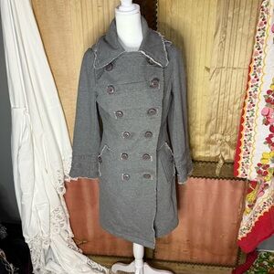 Women's Double-Breasted Gray Coat